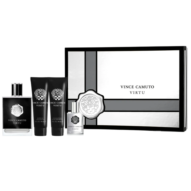 Vince Camuto Set Vince Camuto: Virtu – Eau de Toilette for Men, 100 ml + Virtu, 15 ml + Virtu, Moisturizing, Aftershave…