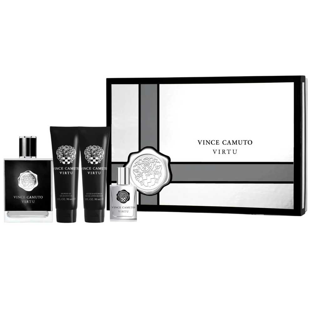 Vince Camuto Set Vince Camuto: Virtu – Eau de Toilette for Men, 100 ml + Virtu, 15 ml + Virtu, Moisturizing, Aftershave…
