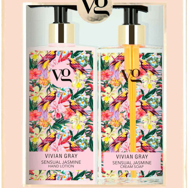 Vivian Gray Set Vivian Gray: Sensual Jasmine Hydrating – Hand Lotion for Women, 350 ml + Sensual Jasmine, Cleansing, Liquid Soap, 350 ml