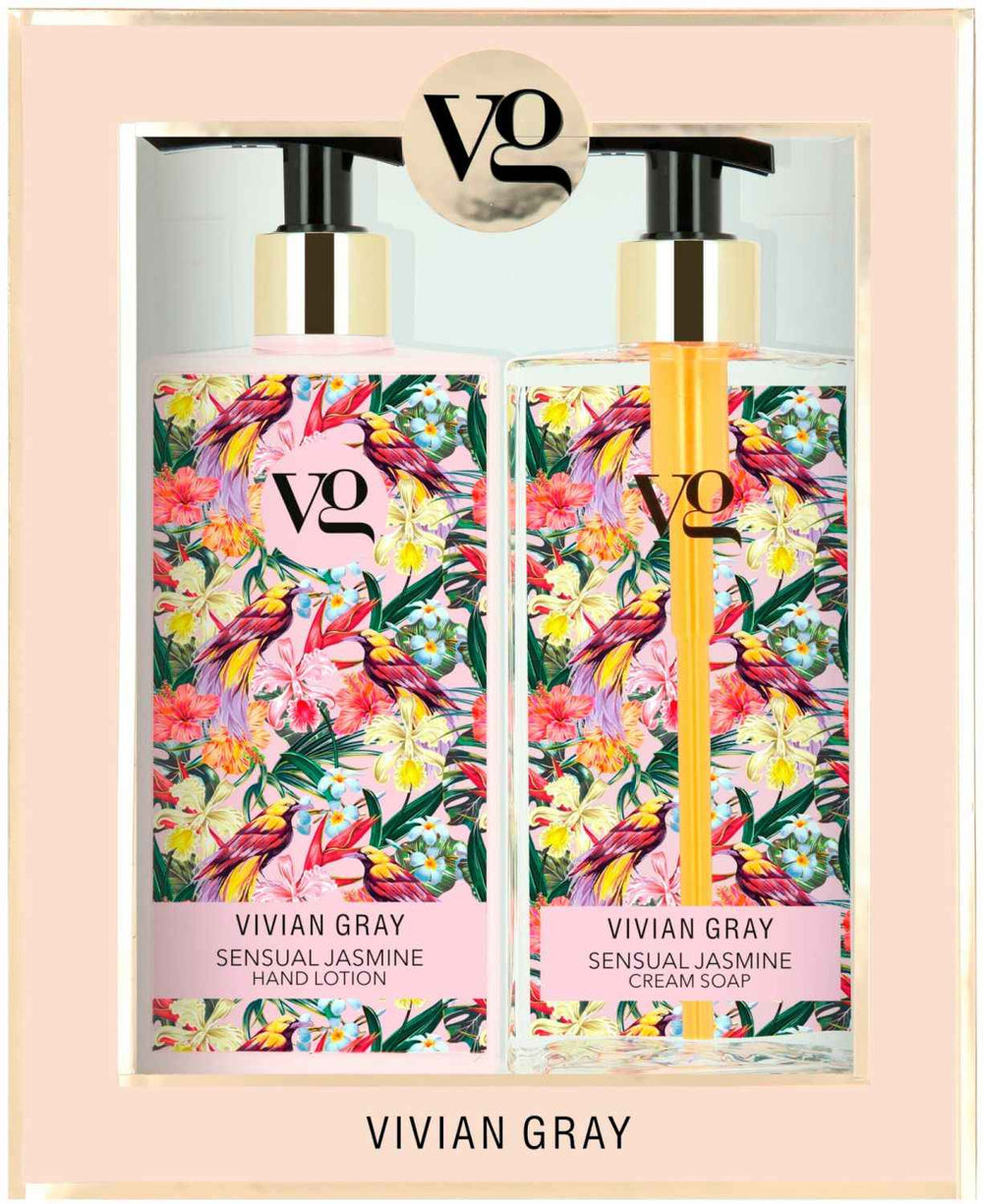 Vivian Gray Set Vivian Gray: Sensual Jasmine Hydrating – Hand Lotion for Women, 350 ml + Sensual Jasmine, Cleansing, Liquid Soap, 350 ml