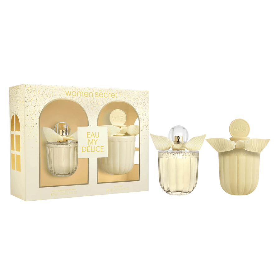 Women`Secret Set Women'Secret: Eau My Delice – Eau de Toilette for Women, 100 ml + Eau My Delice, Hydrating, Body Lotion,…