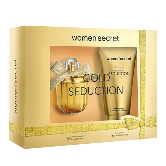 Women`Secret Set Women'Secret: Gold Seduction – Eau de Parfum for Women, 100 ml + Gold Seduction, Hydrating, Body Lotion,…