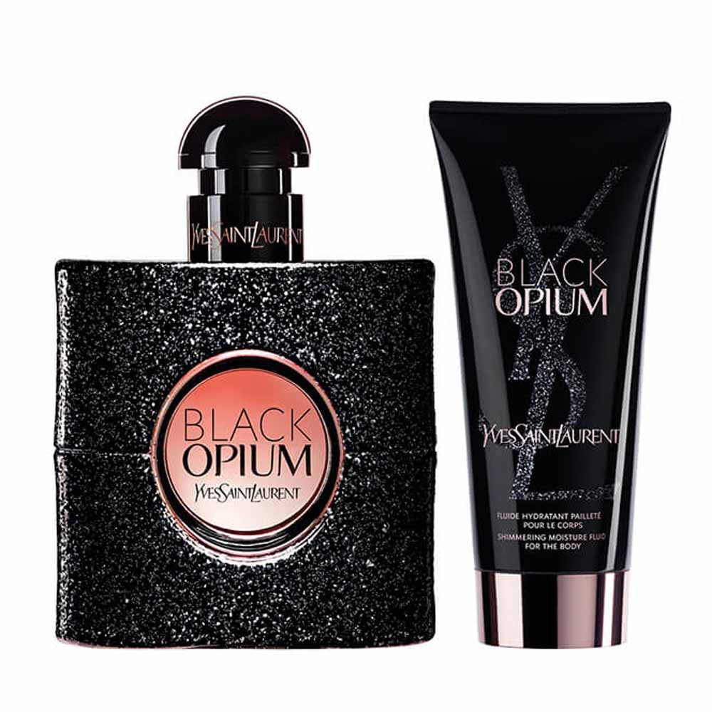 Yves Saint Laurent Set Yves Saint Laurent: Black Opium Hydrating – Body Lotion for Women, 50 ml + Black Opium, Eau de…