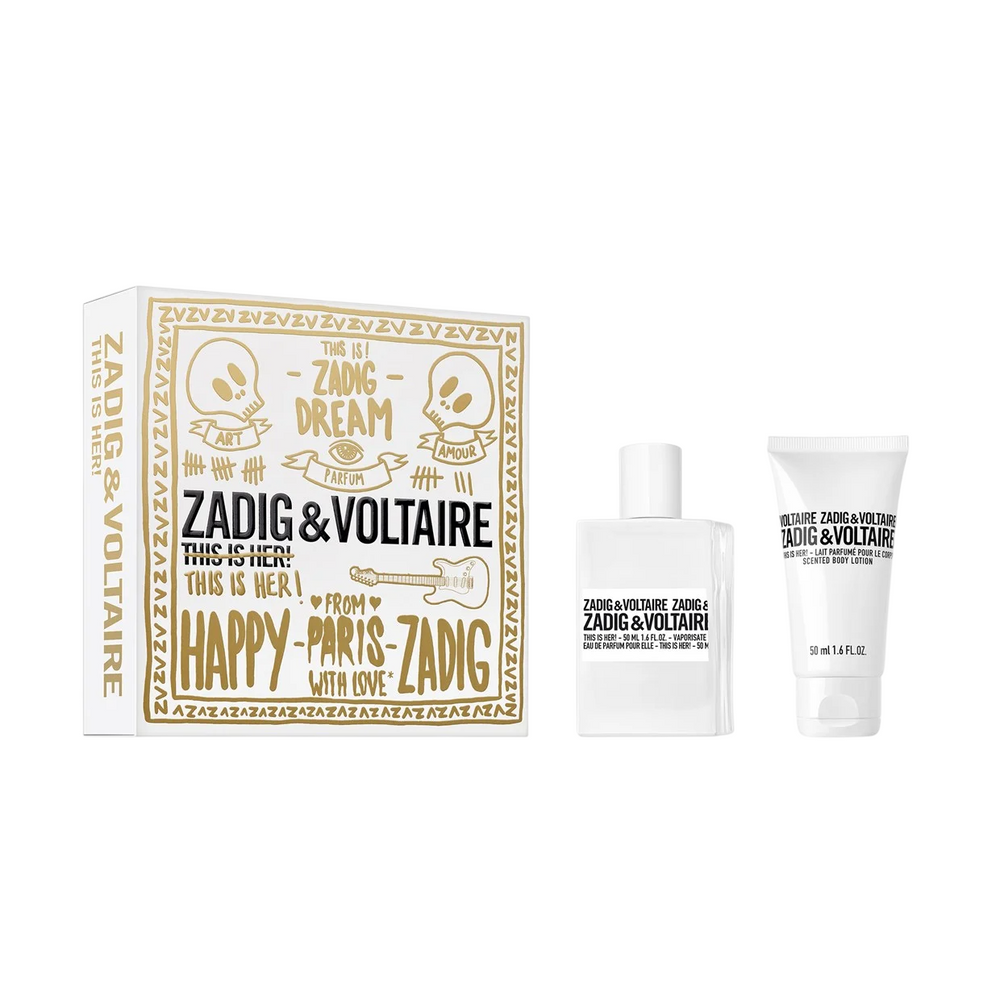 Zadig & Voltaire Set Zadig & Voltaire: This Is Her – Eau de Parfum for Women, 50 ml + This Is Her, Hydrating, Body Lotion, 50 ml