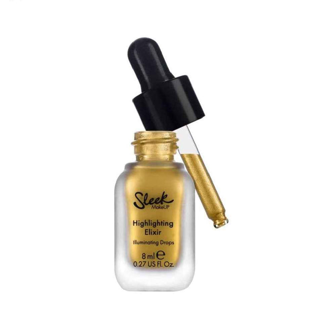 Sleek MakeUP Elixir – Liquid Highlighting Drops for Women, For Shoulders & Decollete, Gold, 8 ml