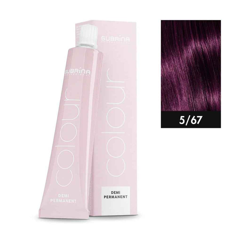 Subrina Professional Demi Permanent Colour – Demi-Permanent Hair Dye for Women, 5/67, 60 ml
