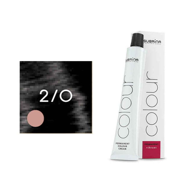 Subrina Professional Essential Colour – Permanent Hair Dye for Women, 2/0 Black, 100 ml