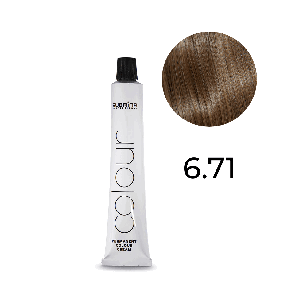 Subrina Professional Essential Colour – Permanent Hair Dye for Women, 6/71 Dark Ashy Chestnut Blonde, 100 ml