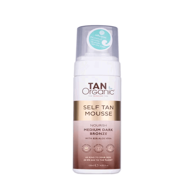TanOrganic Self Tan Nourishing – Self-Tanning Mousse for Women, For Face & Neck, 120 ml