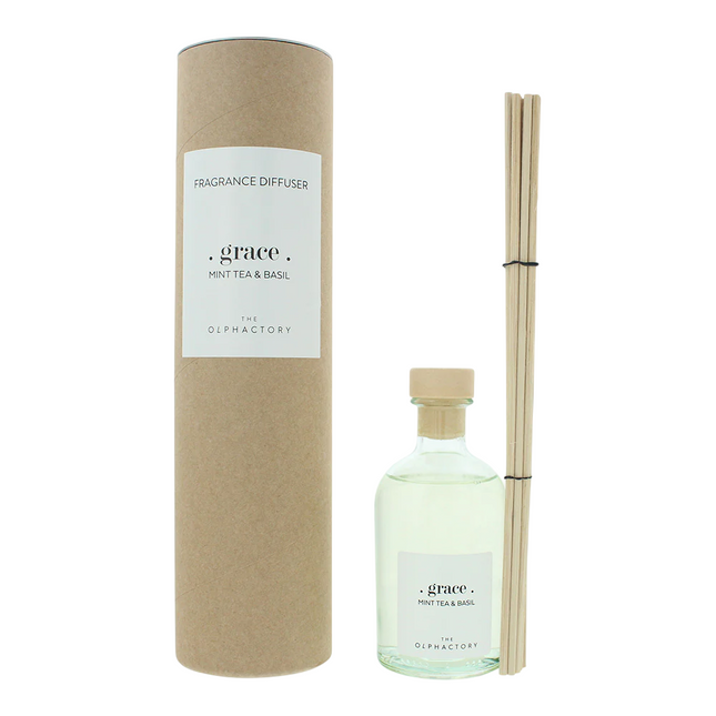 The Olphactory Grace Mint Tea & Basil Fragrance Sticks – Aroma Reed Diffuser Unisex, 100 ml