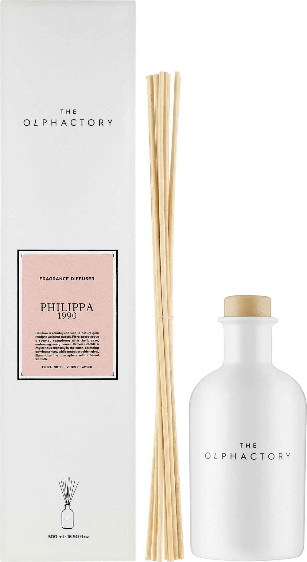 The Olphactory Philippa 1990 Fragrance Sticks – Aroma Reed Diffuser Unisex, 500 ml