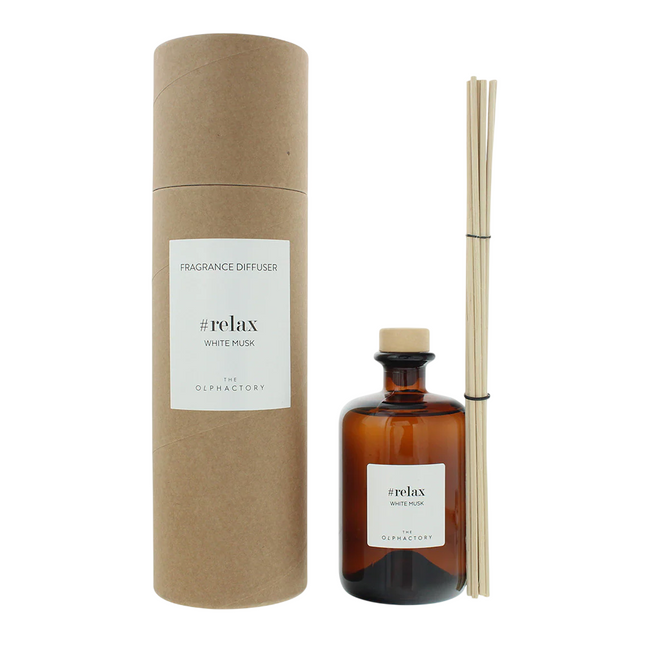 The Olphactory Relax White Musk Fragrance Sticks – Aroma Reed Diffuser Unisex, 500 ml