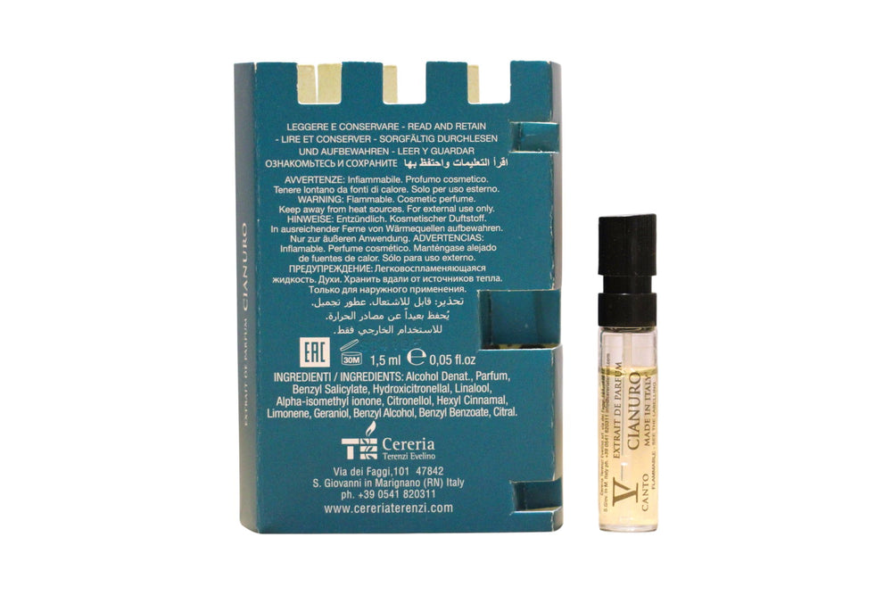V Canto Cianuro – Extrait de Parfum Unisex, 1.5 ml Vial