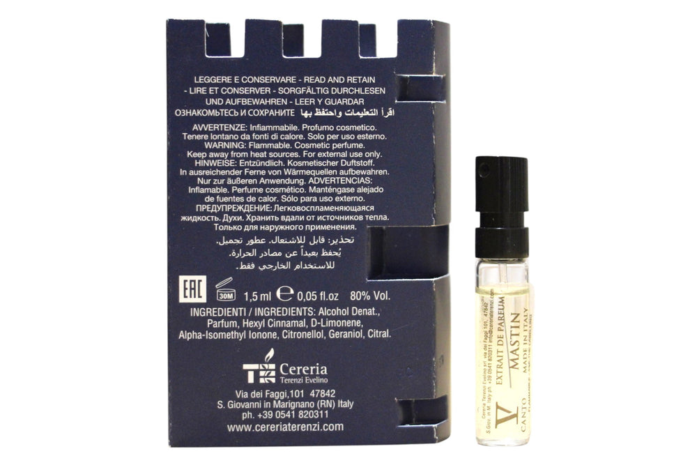 V Canto Mastin – Extrait de Parfum Unisex, 1.5 ml Vial