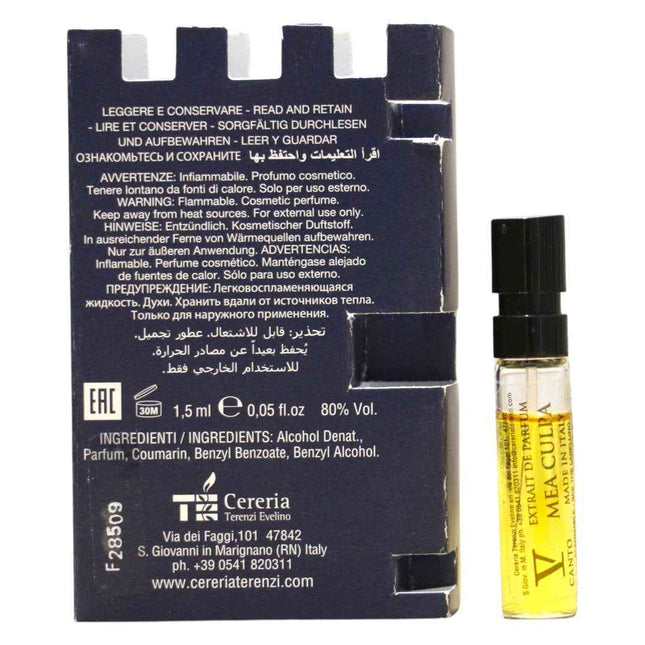 V Canto Mea Culpa – Extrait de Parfum Unisex, 1.5 ml Vial