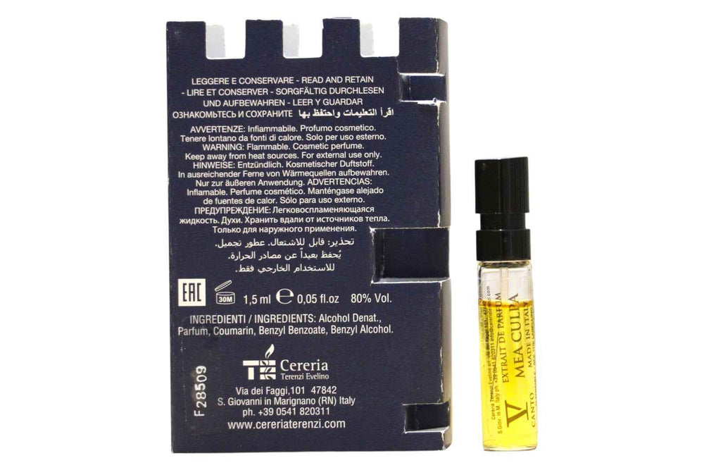 V Canto Mea Culpa – Extrait de Parfum Unisex, 1.5 ml Vial