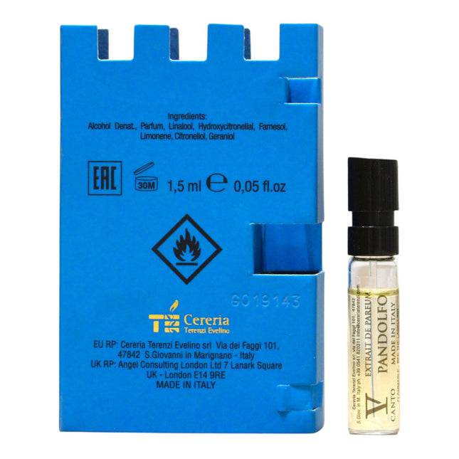 V Canto Pandolfo – Extrait de Parfum Unisex, 1.505 ml Vial