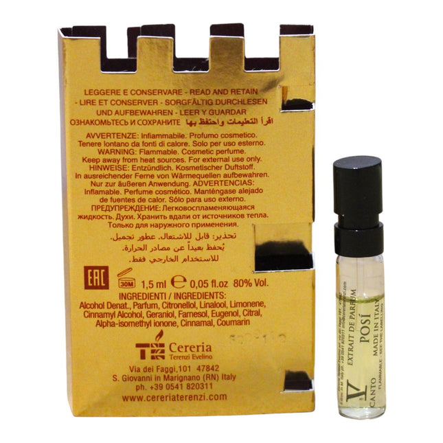V Canto Posi – Extrait de Parfum Unisex, 1.5 ml Vial