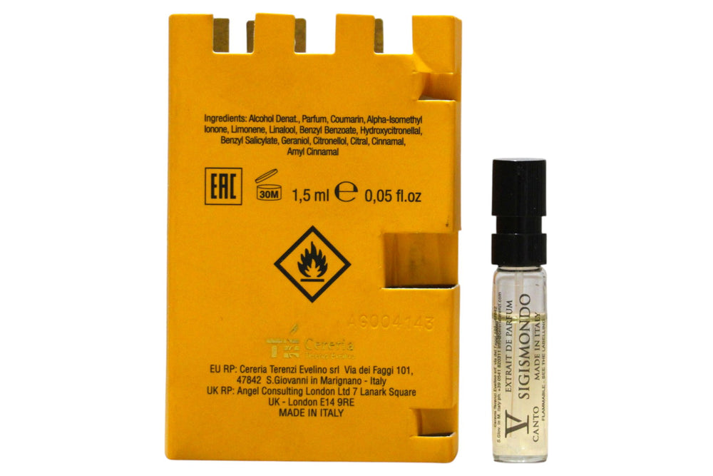 V Canto Sigismondo – Extrait de Parfum Unisex, 1.5 ml Vial