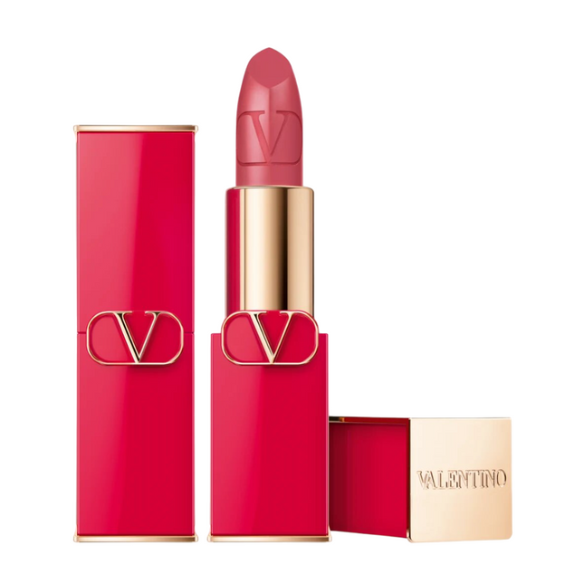 Valentino Rosso Satin Finish – Cream Lipstick for Women, 104R, Refillable, 3.5 g
