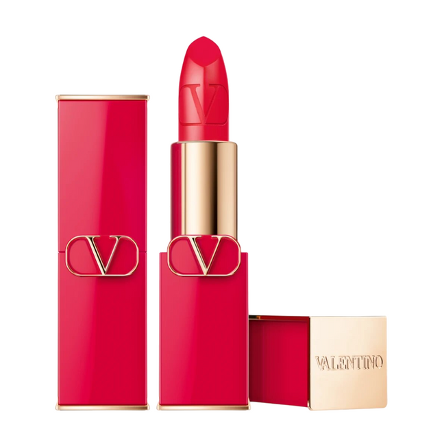 Valentino Rosso Satin Finish – Cream Lipstick for Women, 404R, Refillable, 3.5 g
