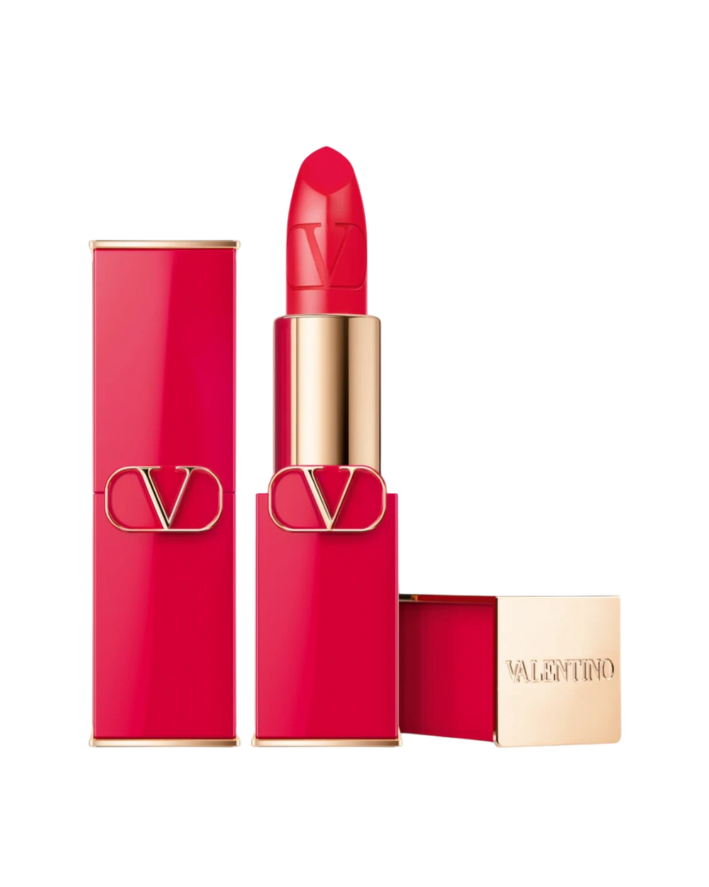 Valentino Rosso Satin Finish – Cream Lipstick for Women, 404R, Refillable, 3.5 g