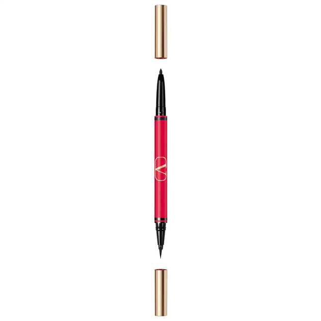 Valentino Twin Liner Double-Ended – Gel Pencil Eyeliner for Women, 02, Black & Rosso, 8 g