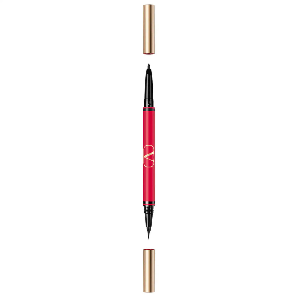 Valentino Twin Liner Double-Ended – Gel Pencil Eyeliner for Women, 02, Black & Rosso, 8 g