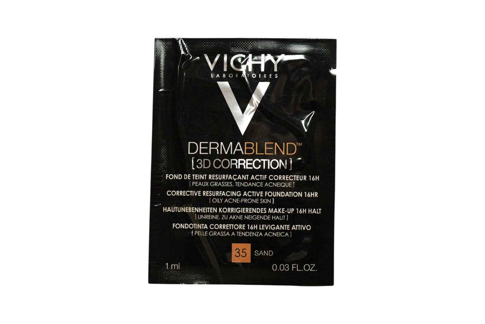 Vichy DERMABLEND Colour Correcting – Liquid Foundation for Women, 35, Sand, 1 ml Sample