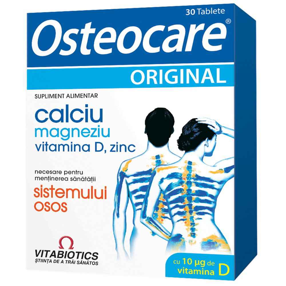 Vitabiotics Osteocare Original Vitamin D Magneziu Zinc & Calciu Maintaining A Healthy Skeletal System – Vitamins Unisex, 30 capsules