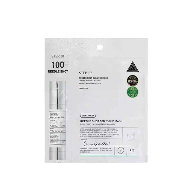 VT Cosmetics Reedle Shot 100 2 Step Firming & Hydrating – Sheet Mask for Women, For Face, 26.5 g