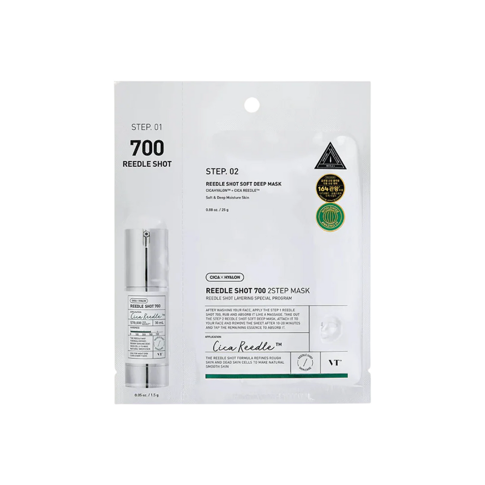 VT Cosmetics Reedle Shot 700 2 Step Hydrating & Regenerating – Sheet Mask for Women, For Face, 26.5 g