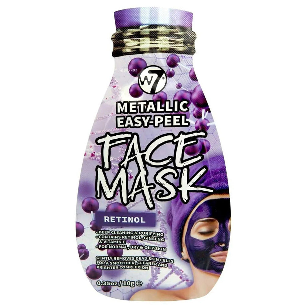 W7 Metallic Easy-Peel Retinol – Peel-Off Mask for Women, Face, 10 g