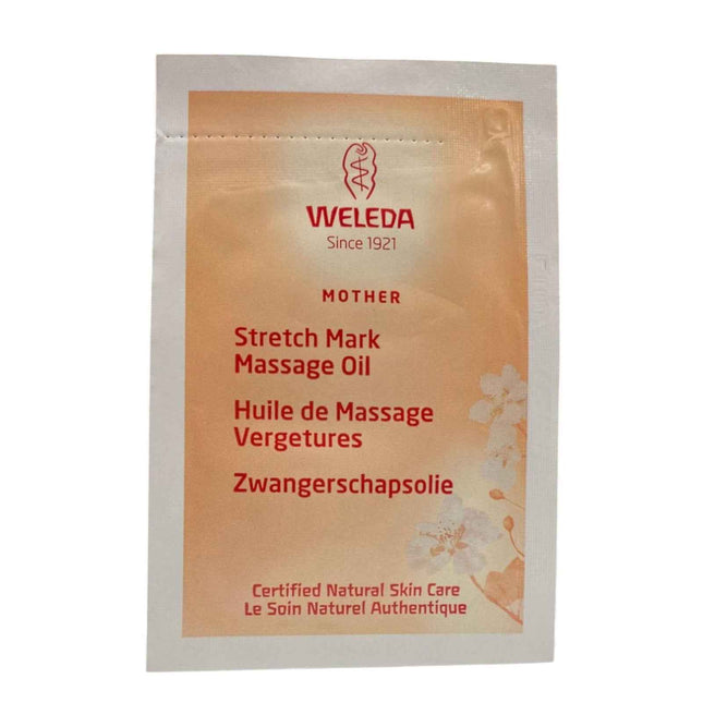 Weleda Mama Anti-Stretch Marks – Massage Oil for Women, Almond Extract, 2 ml Sample