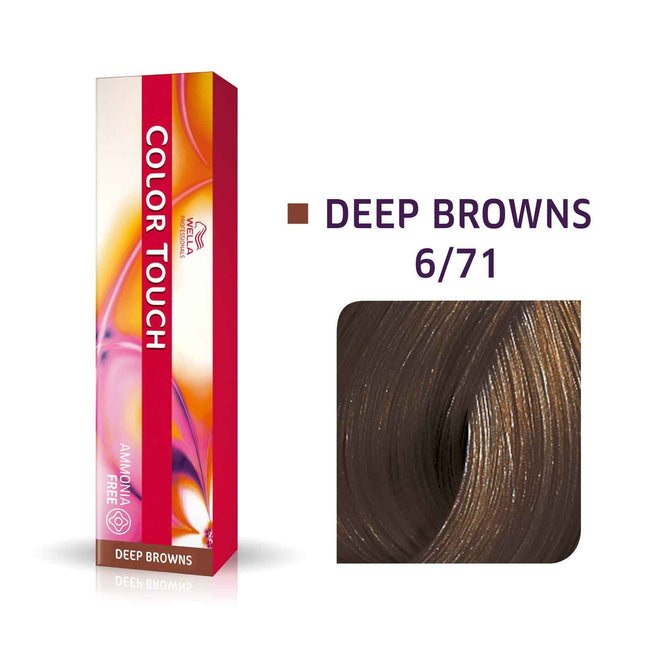 Wella Professionals Color Touch Ammonia-Free – Semi-Permanent Hair Dye for Women, 6/71 Dark Blonde Ash Chestnut, 60 ml