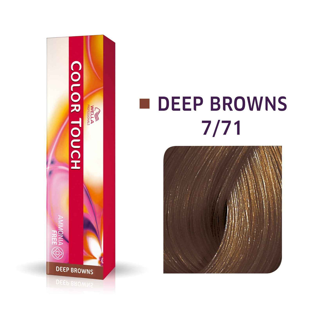 Wella Professionals Color Touch Ammonia-Free – Semi-Permanent Hair Dye for Women, 7/71 Medium Blonde Ash Chestnut, 60 ml