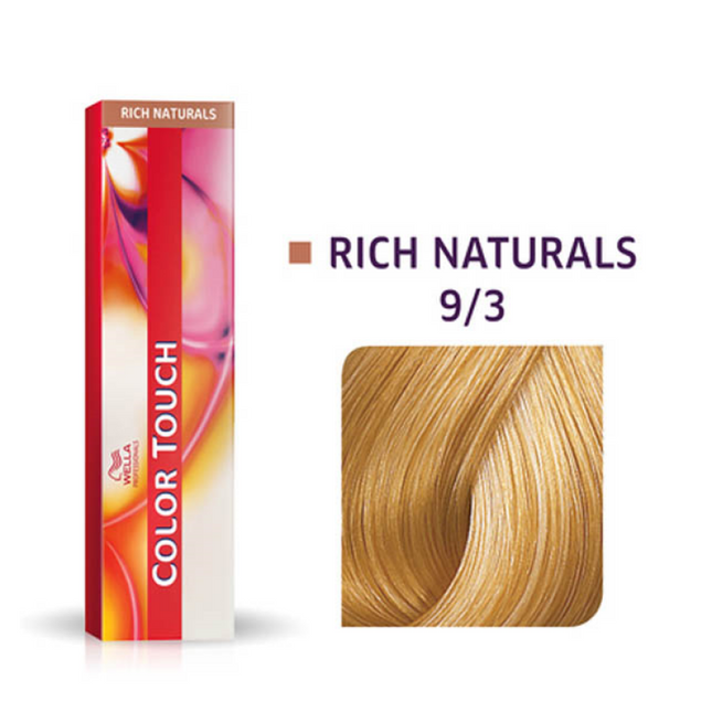 Wella Professionals Color Touch Ammonia-Free – Semi-Permanent Hair Dye for Women, 9/3 Golden Light Blonde Mahogany, 60 ml