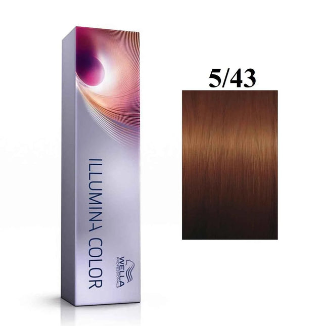 Wella Professionals Illumina Color – Permanent Hair Dye for Women, 5/43 Light Chestnut Golden Red, 60 ml