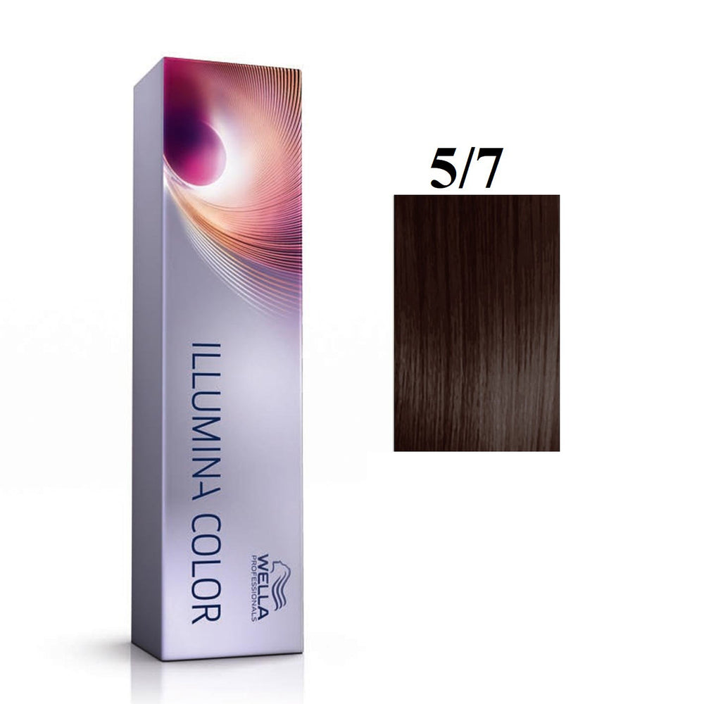 Wella Professionals Illumina Color – Permanent Hair Dye for Women, 5/7 Light Chestnut Brown, 60 ml