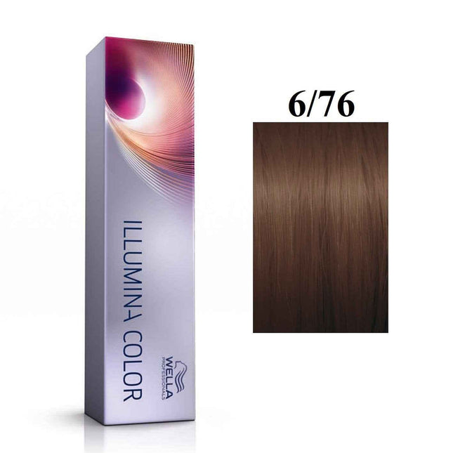 Wella Professionals Illumina Color – Permanent Hair Dye for Women, 6/76 Dark Blonde Violet Chestnut, 60 ml