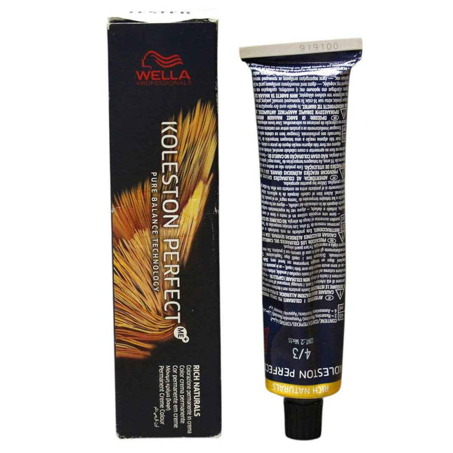 Wella Professionals Koleston Perfect Me+ – Permanent Hair Dye for Women, 4/3 Medium Chestnut Golden, 60 ml Tester