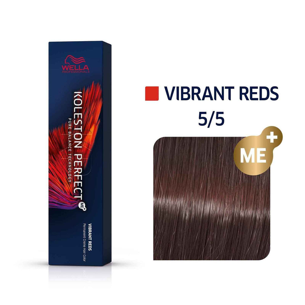 Wella Professionals Koleston Perfect Me+ – Permanent Hair Dye for Women, 5/5 Light Brown Red Violet, 60 ml