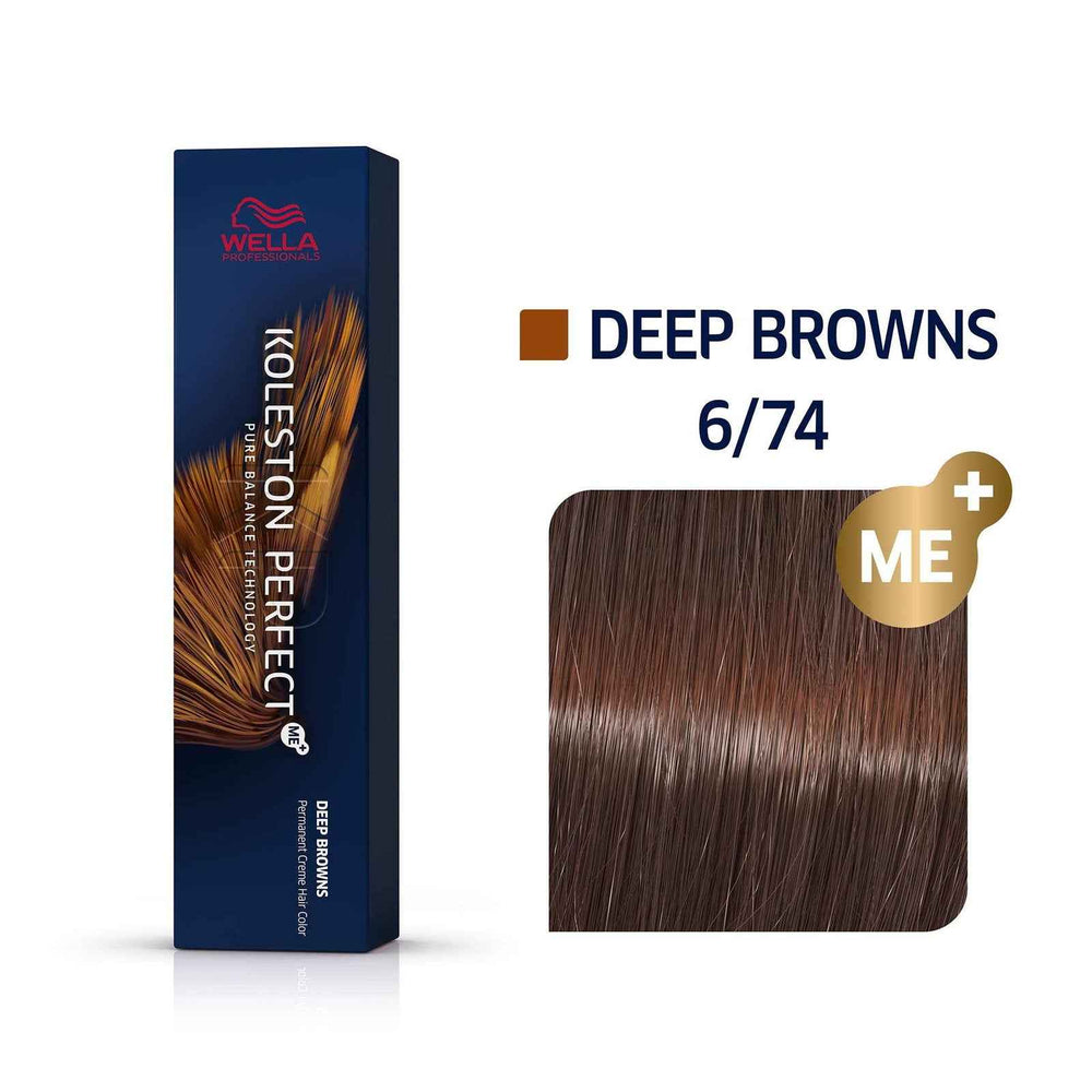 Wella Professionals Koleston Perfect Me+ – Permanent Hair Dye for Women, 6/74 Deep Brown, 60 ml