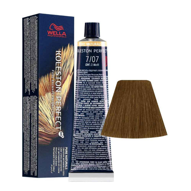Wella Professionals Koleston Perfect Me+ – Permanent Hair Dye for Women, 7/07 Medium Blonde Natural Chestnut, 60 ml