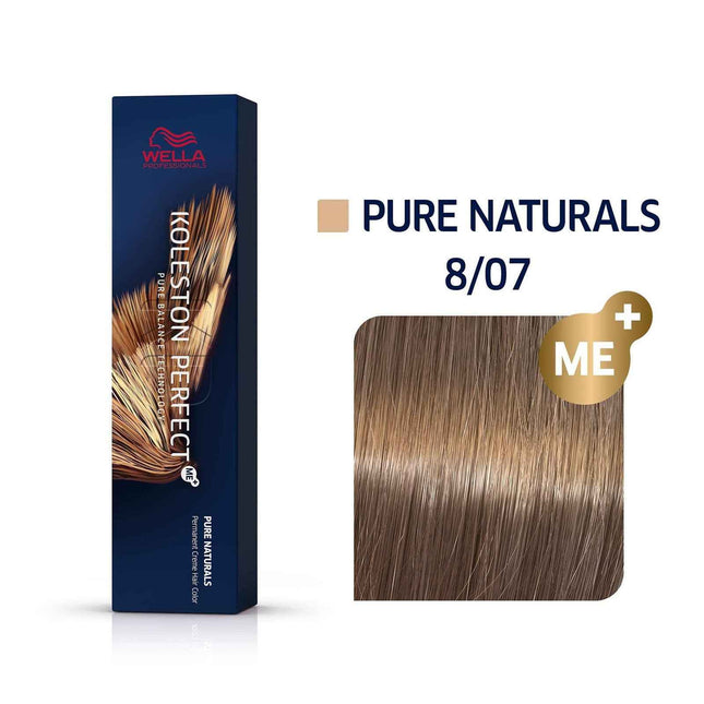 Wella Professionals Koleston Perfect Me+ – Permanent Hair Dye for Women, 8/07 Light Blonde Natural Chestnut, 60 ml