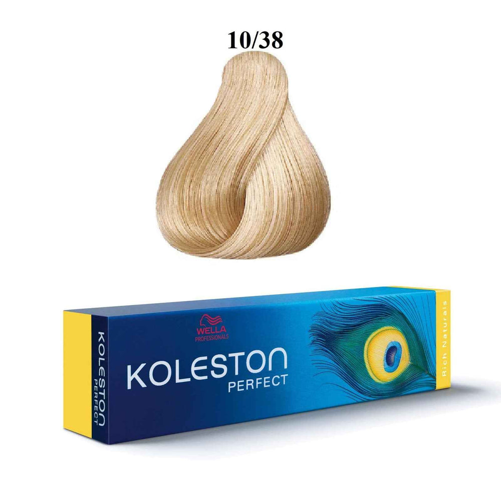 Wella Professionals Koleston Perfect – Permanent Hair Dye for Women, 10/38 Bright Light Blonde Golden Blue, 60 ml