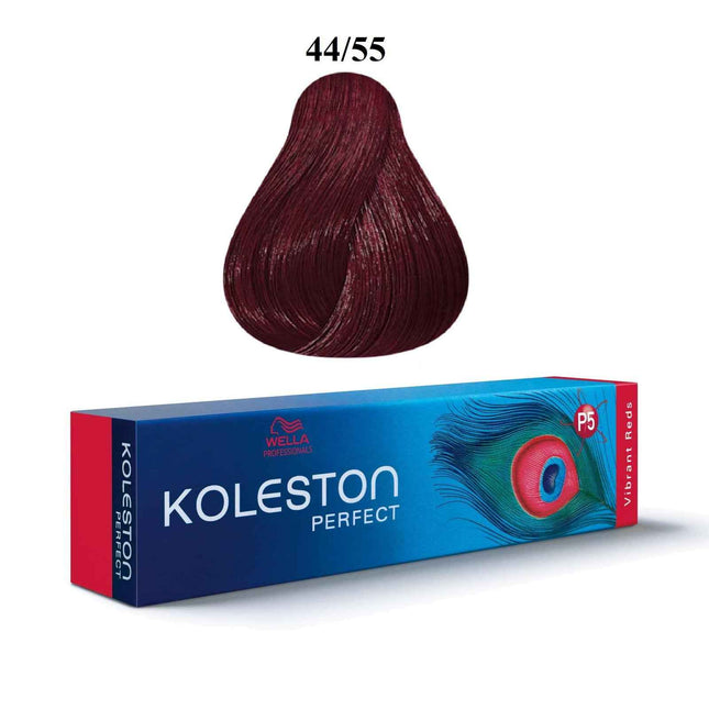Wella Professionals Koleston Perfect – Permanent Hair Dye for Women, 44/55 Medium Brown Intensive Mahogany Intensive, 60 ml