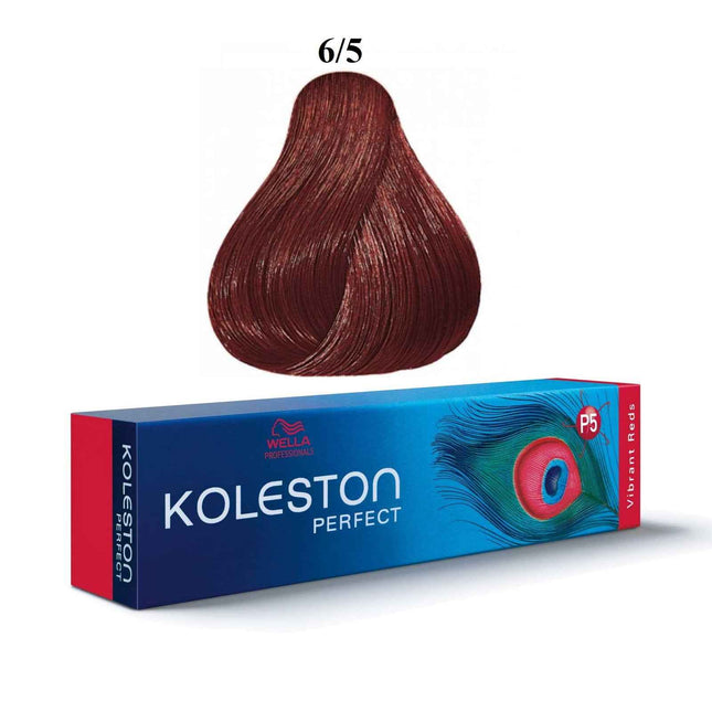 Wella Professionals Koleston Perfect – Permanent Hair Dye for Women, 6/5 Dark Blonde Mahogany, 60 ml