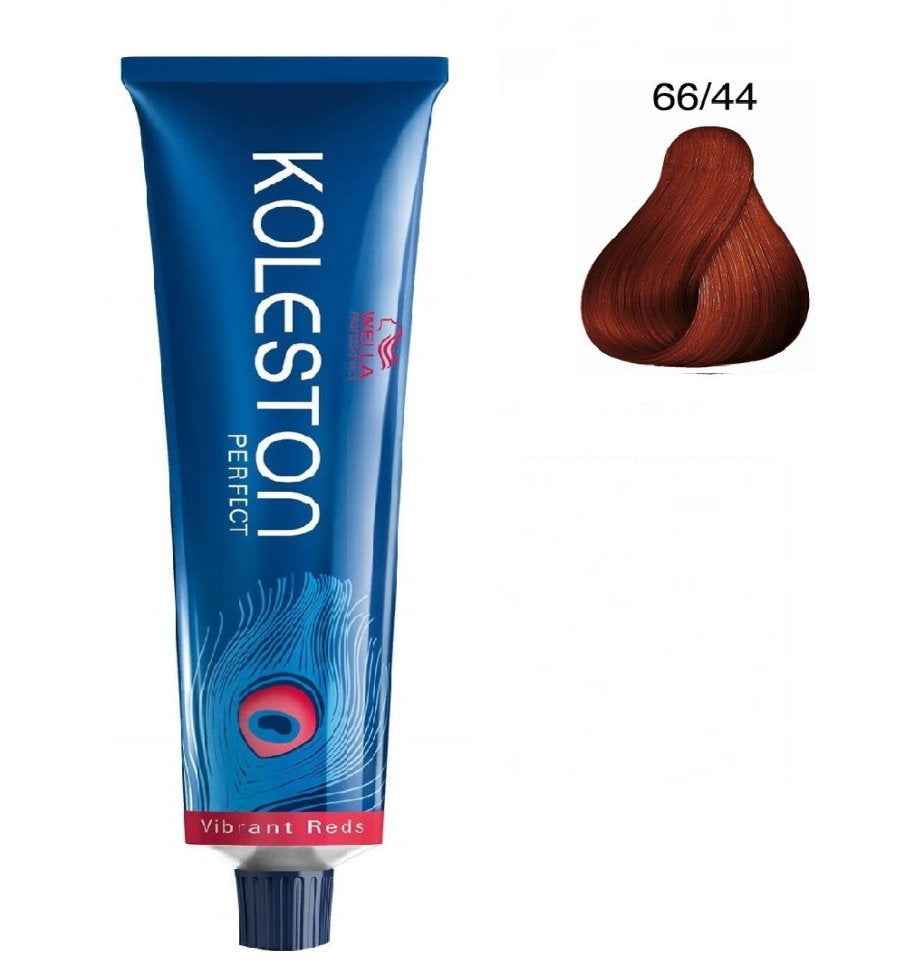 Wella Professionals Koleston Perfect – Permanent Hair Dye for Women, 66/44 Dark Blonde Intense Red, 60 ml
