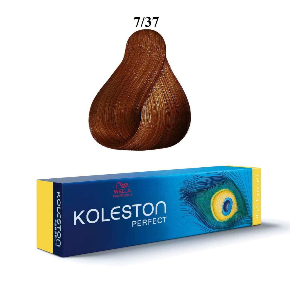 Wella Professionals Koleston Perfect – Permanent Hair Dye for Women, 7/37 Medium Blonde Golden Brown, 60 ml